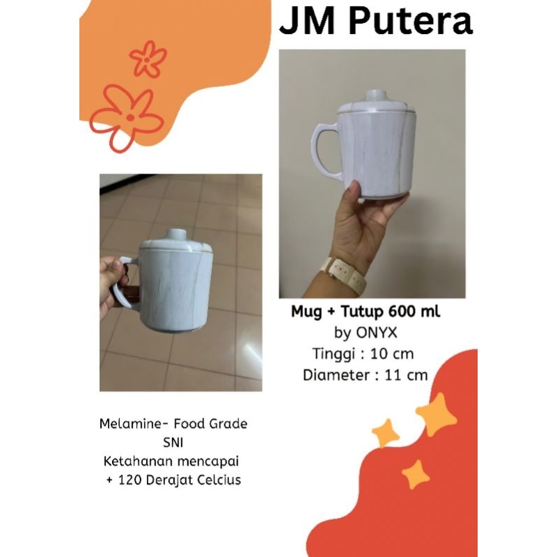 Mug + Tutup Melamin 600 ML Onyx