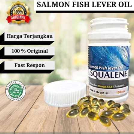 Salmon Fish Lever Oil Minyak Ikan Salmon Squalene 100 Softgel Omega 3