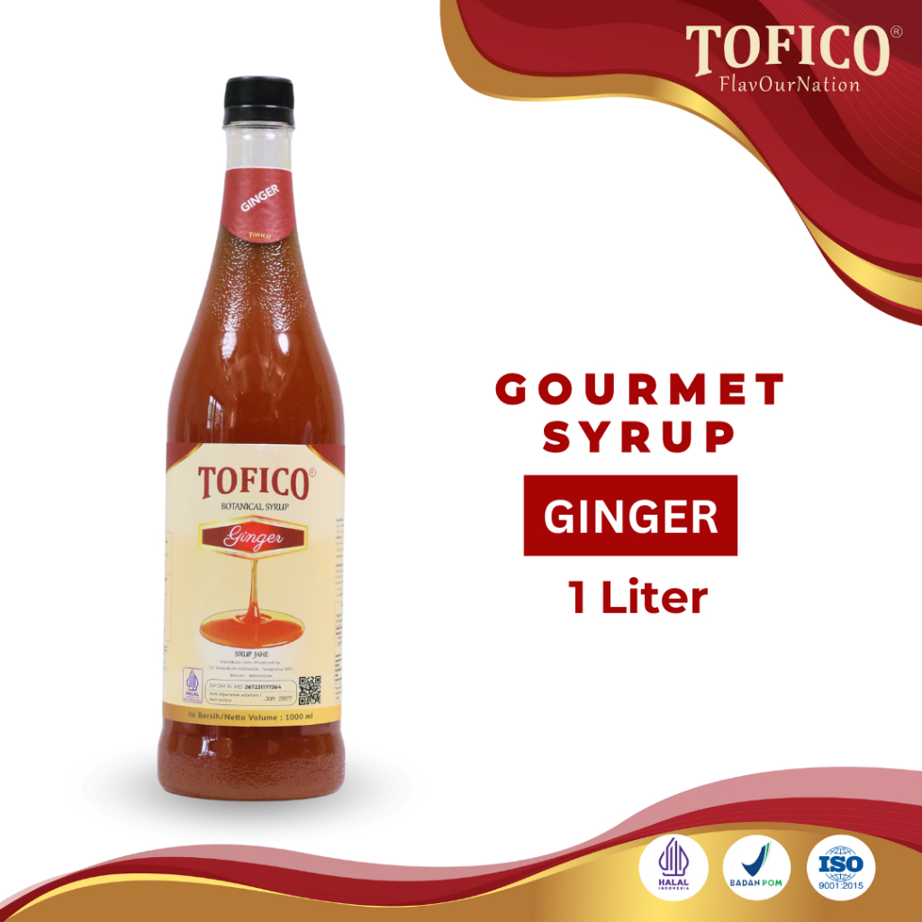 

Syrup Ginger Tofico / Sirup Rasa Jahe Premium 1 Liter / Tofico Syrup Official