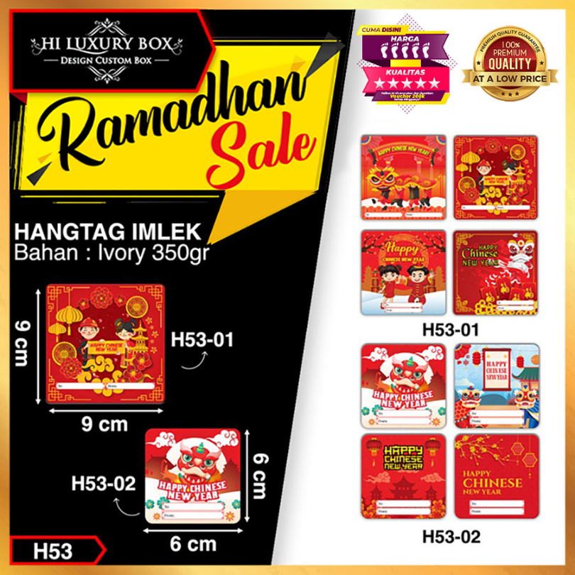 

Hangtag Gong Xi Fa Cai | Hangtag Chinese New Year | Ivory | Murah | 9x9 Hangtag Imlek h53