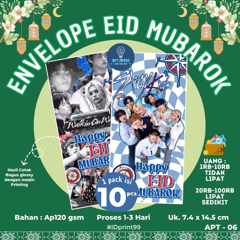 

[10 pc] AMPLOP THR IDUL FITRI EDISI STRAYKIDS | AMPLOP THR LEBARAN 7.4 X 14.5 MURAH | RAMADHAN