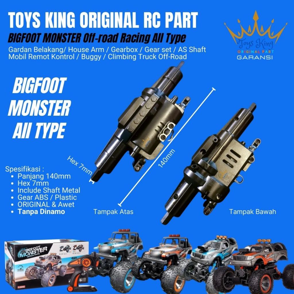 ARIVINDO Gardan Belakang / Gearbox RC CAR BIGFOOT MONSTER All Type ORIGINAL PART