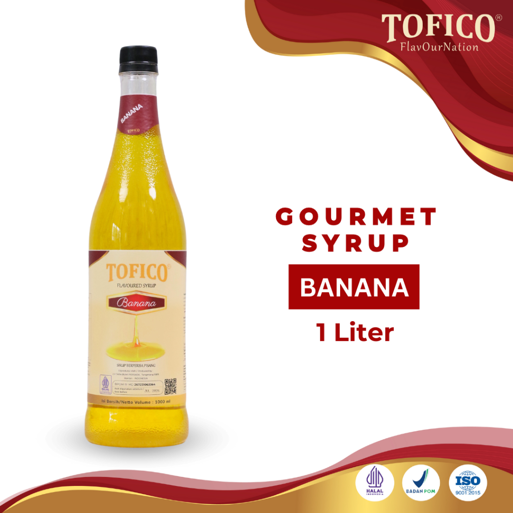 

Syrup Banana Tofico / Sirup Rasa Pisang Premium 1 Liter / Tofico Syrup Official
