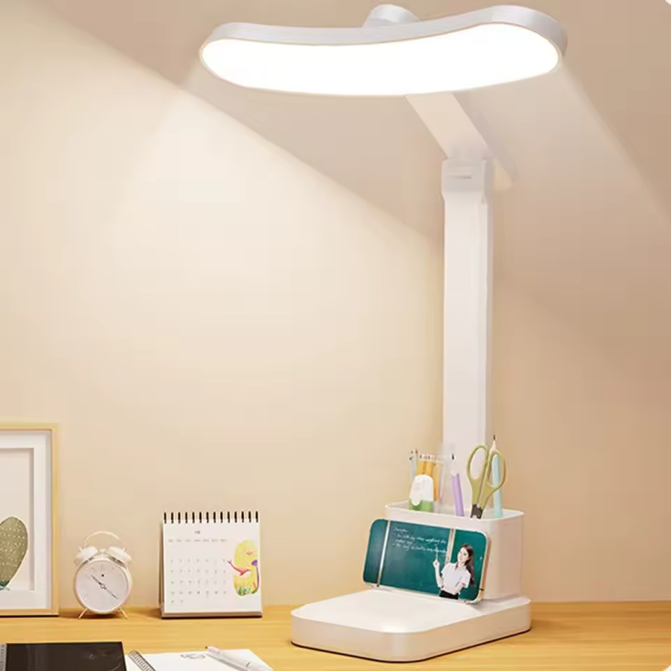 Lampu Meja Belajar 3in1 LED RGB Foldable USB Rechargeable 1200mAh with Pen Holder