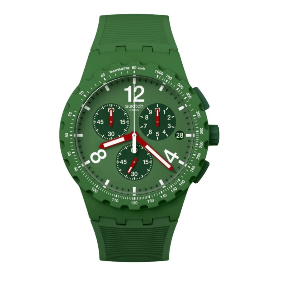 SWATCH SUSG407 GREEN Jam Tangan Analog Chronograph
