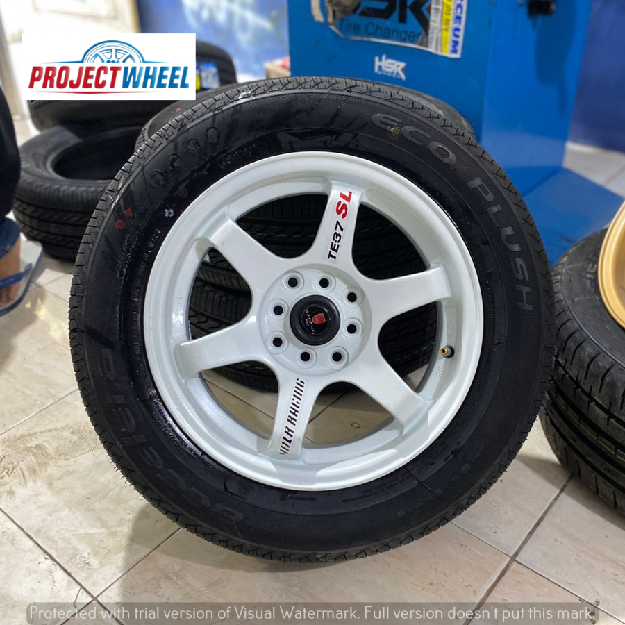 Paket velg ban TE37 ring 15 white plus ban 185 65 15 avanza xenia livina kijang dll