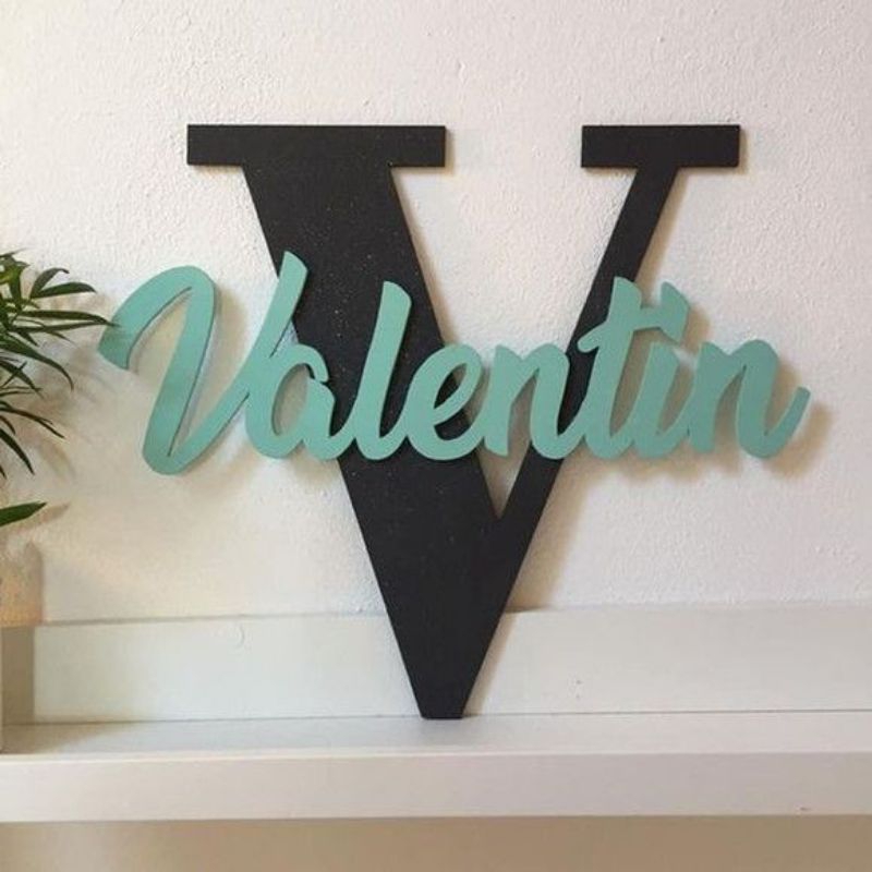 Custom Nama Inisial+Nama Huruf kayu Custom