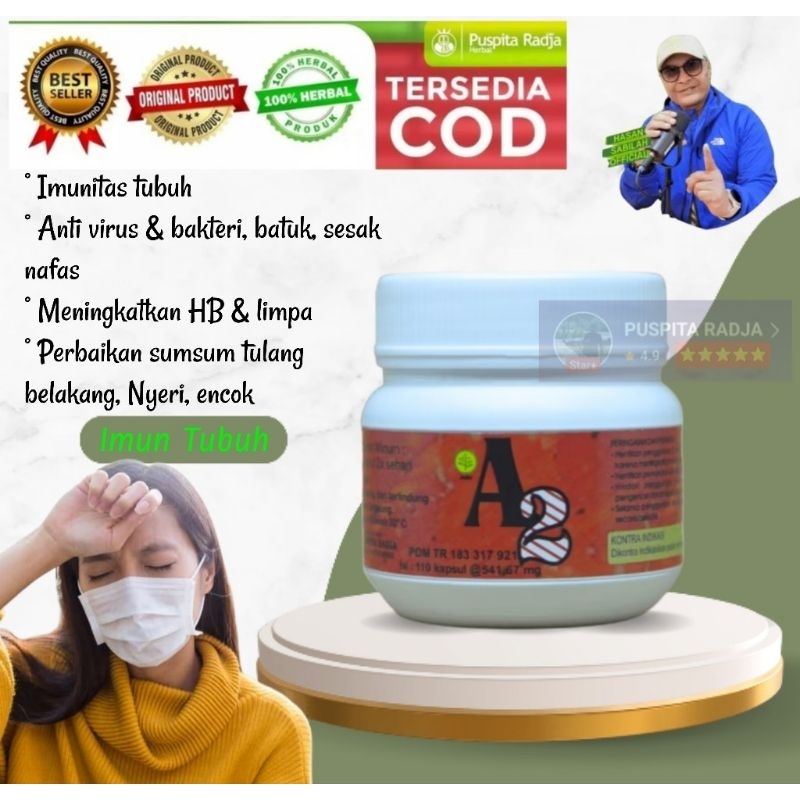 Obat herbal A2 Puspita radja herbal, Batuk, Sesak nafas, Antivirus, bakteri, imun tuhuh