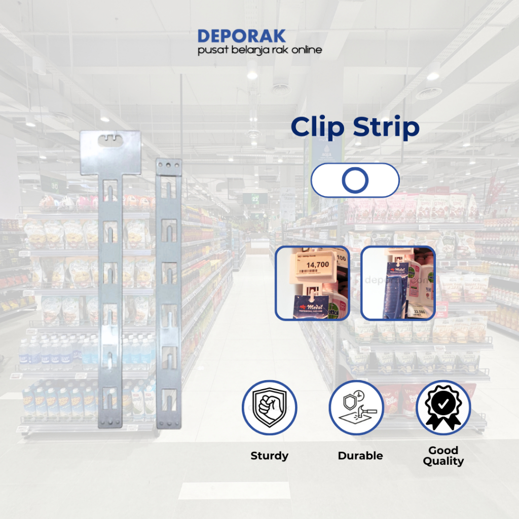 Bundling Hook Strip / Sell Strip / Gantungan Makanan Supermarket / Clip Strip Display Makanan / Clip