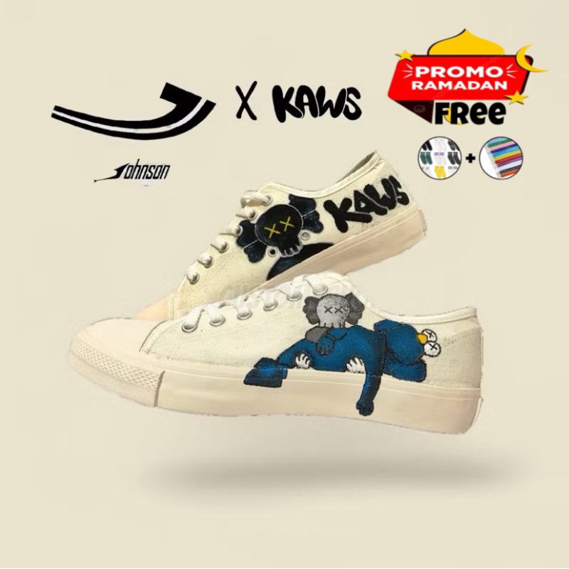 sepatu Johnson x Kaws - johnson custom - sepatu custom kaws