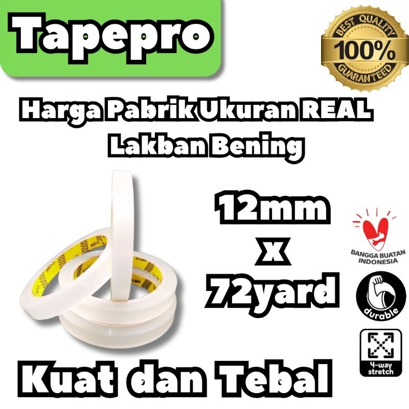 

Tapepro Lakban OPP Bening Coklat 12mm x 72yard Super Lengket