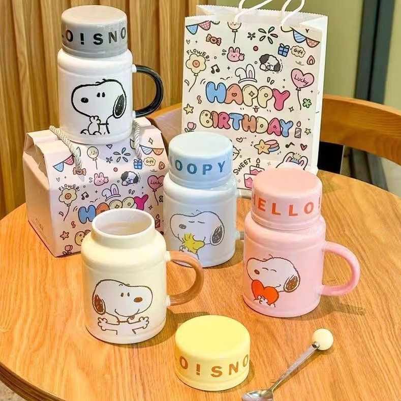 Gelas Snoopy ORI 450 ML / Mug Karakter / Gelas Lucu /  Mug Snoopy  / Cangkir Snoopy