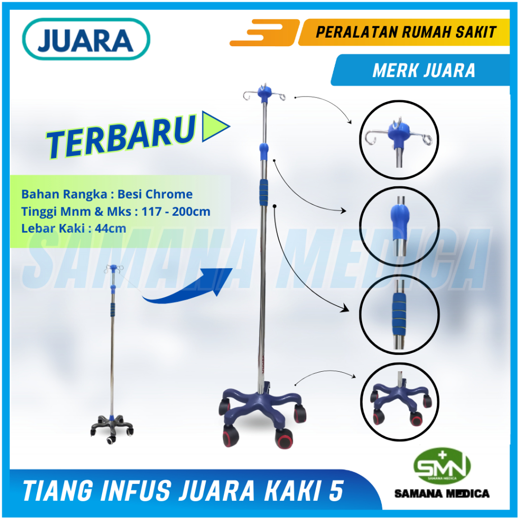 Tiang Infus Stainless LUNA LIFE JUARA ONEHEALTH Kualitas Premium Murah Tiang Infus - Bahan Stanless 
