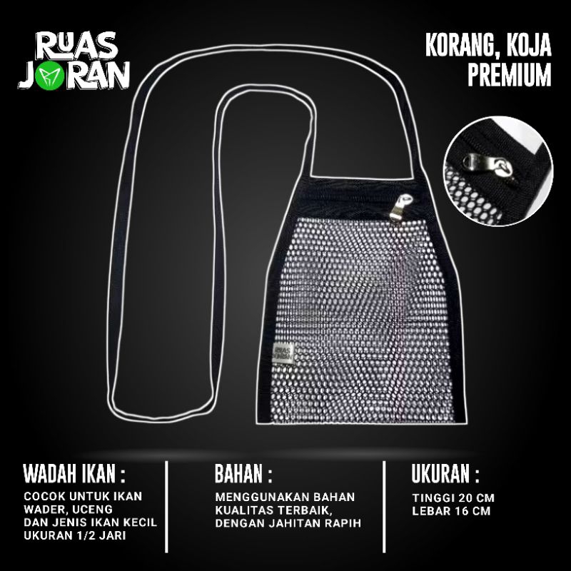 KOJA SAKU SELETING - KORANG WADER PREMIUM - KOJA IKAN KECIL - TEMPAT IKAN KECIL - KEMPIS WADER