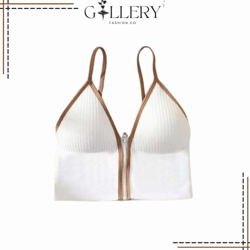 Galerryfashion ~ Tank Top Bra with Zipper Sport Bra Korea Wanita