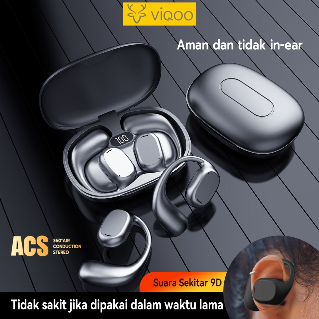 Viqoo Erazer EP03 Headset True Wireless Bluetooth Earphone Earbuds TWS 5.3 HIFI Stereo Olahraga hear