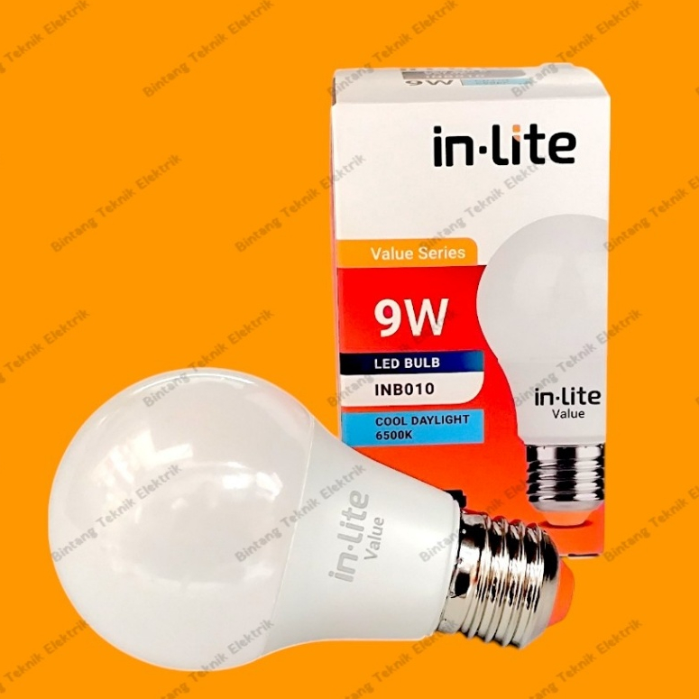 In-Lite Lampu LED InLite VALUE 9watt INB010 Bohlam Bulb 9 WATT PUTIH/KUNING lampu LED murah