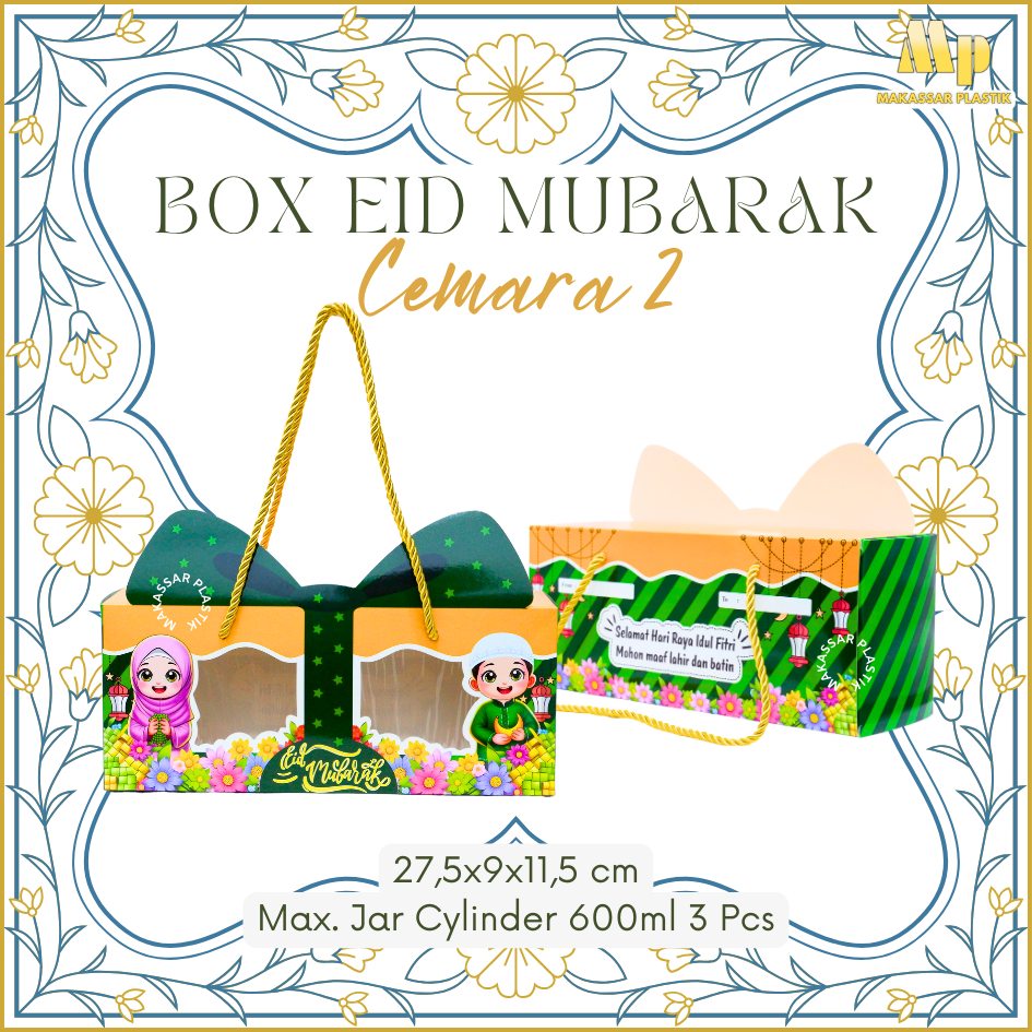 

BOX EID MUBARAK CEMARA 2 / BOX HAMPERS LEBARAN / DUS HAMPERS LEBARAN @12 PCS