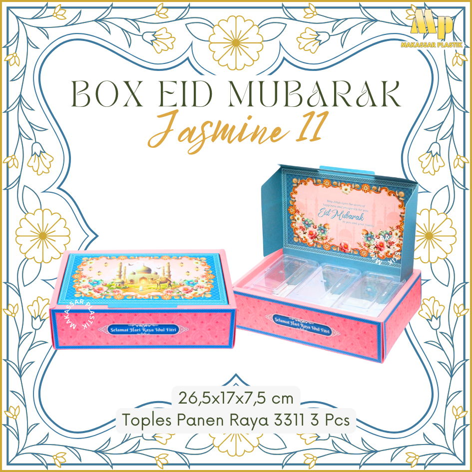 

BOX EID MUBARAK JASMINE 11 / DUS HAMPERS / BOX HAMPERS LEBARAN @12 PCS