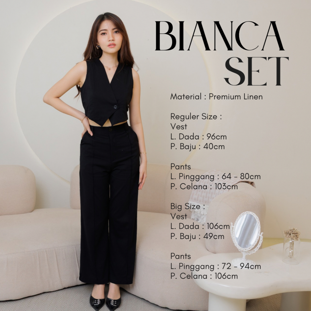 BasicEveryday Bianca Setelan Rompi Wanita Set Vest Jumbo