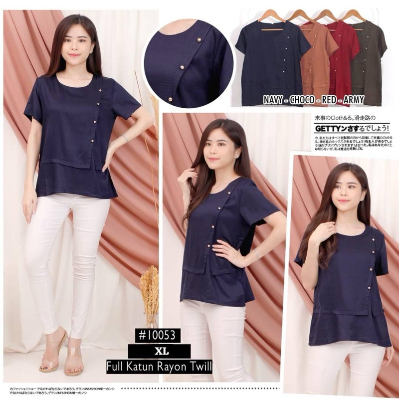 Blus atasan rayon twill size XL #SWF10053