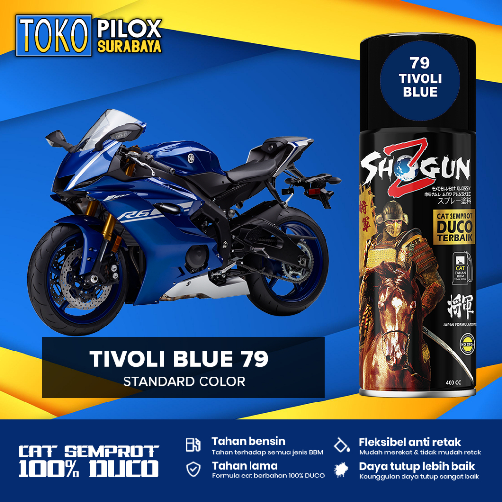 Cat Semprot Pilox Tivoli Blue Solid - Shogun Z Duco Tivoli Blue 79