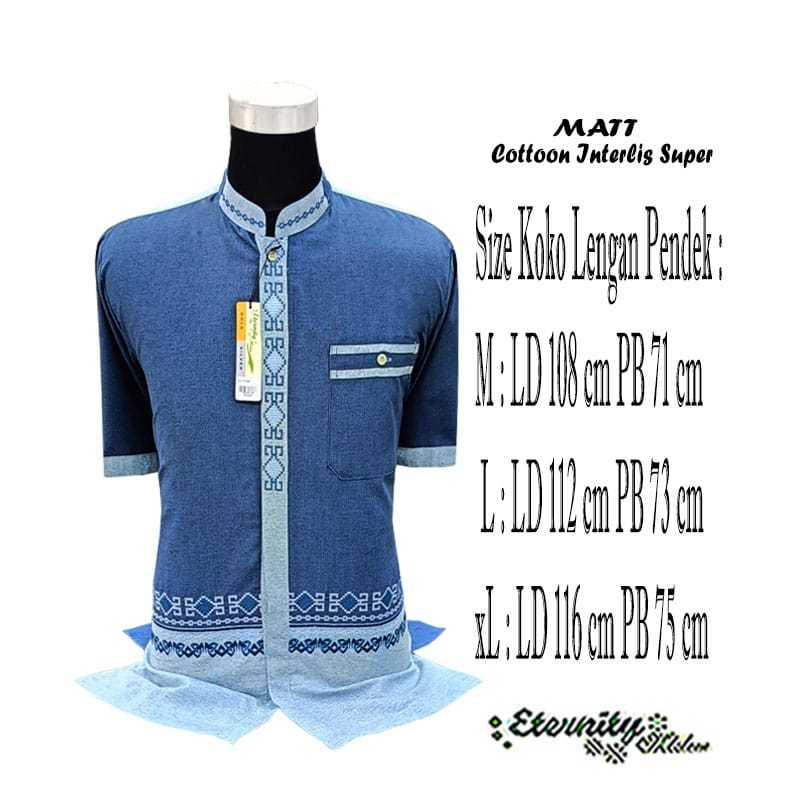 Baju Koko Pria Lengan Pendek ETERNITY Atasan Muslim