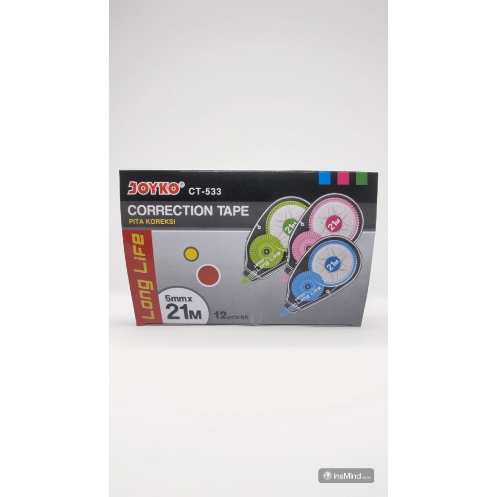 

Correction Tape Joyko CT-533 Panjang 21 Meter (12Pcs)