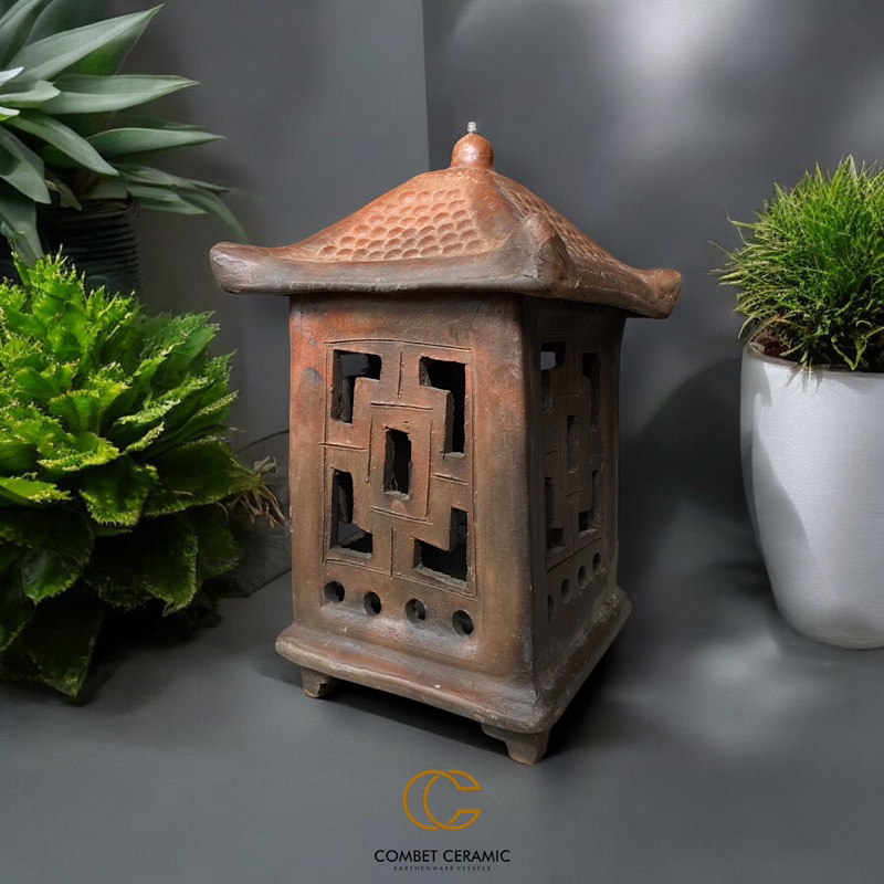 Cup Lampu Gerabah - Cup Lampu Tanah Liat Hiasan Teras