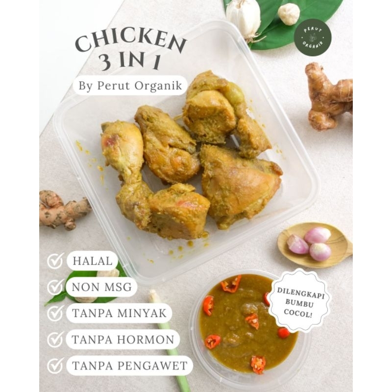 

CHICKEN 3IN1 BY PERUT ORGANIK | Ayam Ungkep Frozen Non MSG dan Halal