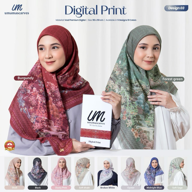 Umama Scarves Digital Box Motif Print / Umama Scarves Digital Print