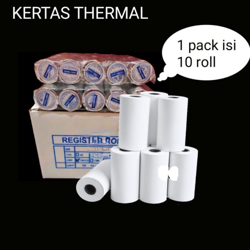 

kertas thermal murah 57/58x30mm paket 10 roll