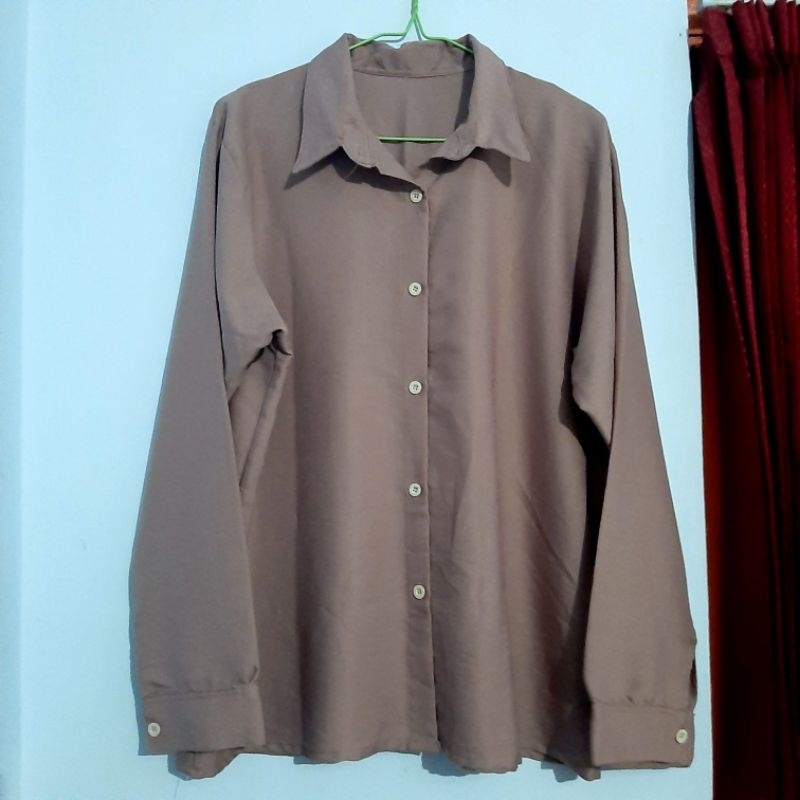 kemeja oversize mauve preloved