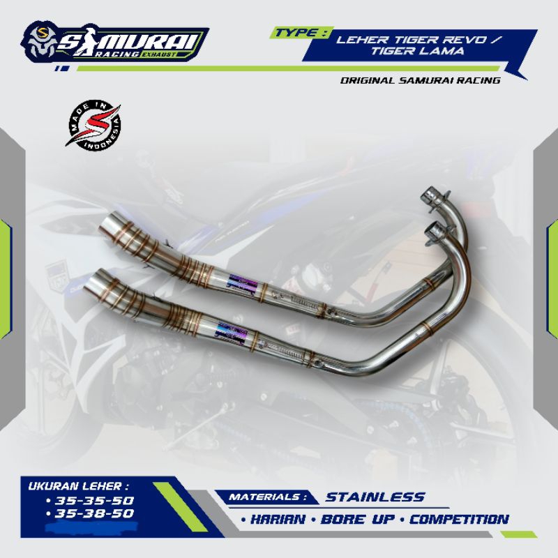 Leher knalpot Tiger Revo/Tiger Lama Original Samurai Racing Exhaust Leher Bending inlet 50mm