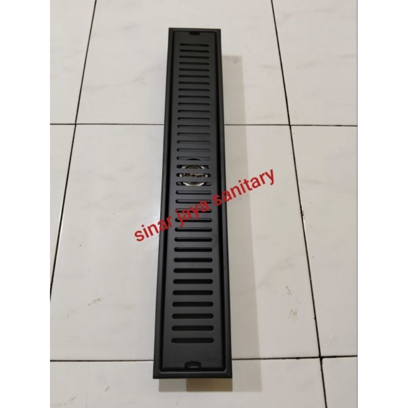 Floor drain kotak hitam 60cm stainless sus 304 / Floor drain black 60cm