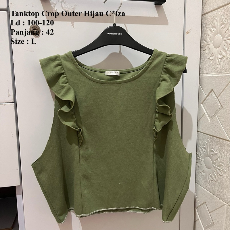 [PRELOVED] Tanktop Outer Crop Hijau Colza