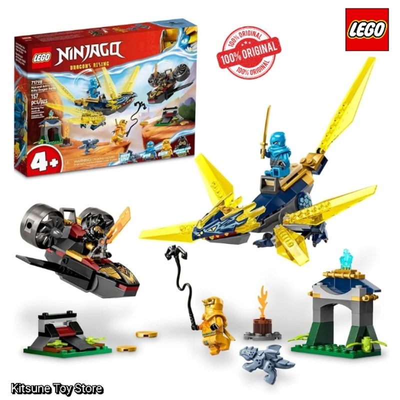 Lego Ninjago Dragons Rising 71798 Nya and Arin's Baby Dragon Battle Original Lego 157 Pcs  - Mainan 