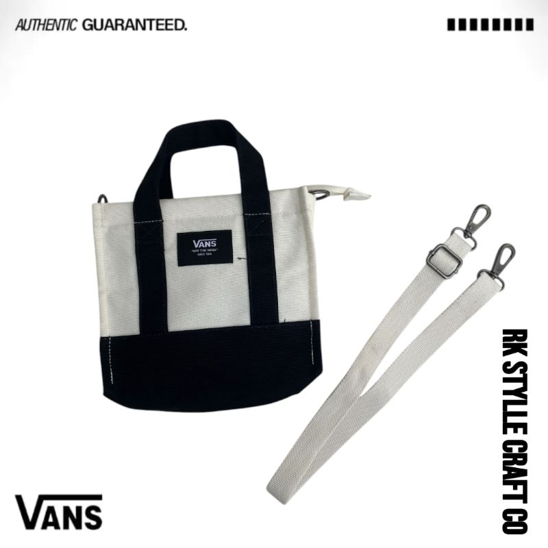 Tas Selempang | Tas Bahu | Tas HandBag Vans Shoulder Bag Cream - Black 7L 100%Original