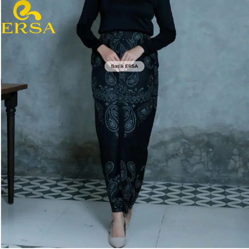 BATIK ERSA - Rok Batik Bawahan Wanita Jarik Wiru Manten Khas Solo Motif WIGUNO HITAM