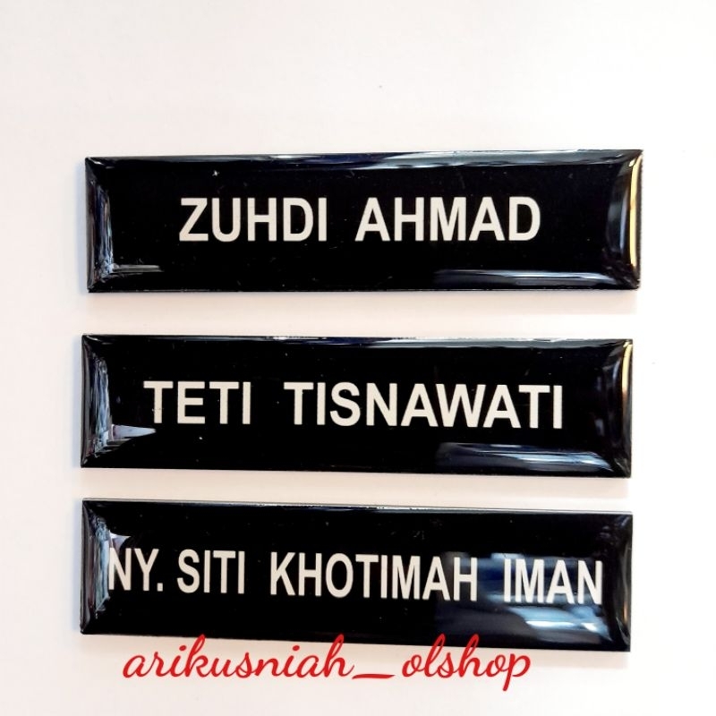 

name tag akrilik hitam doft lapis fiber glass