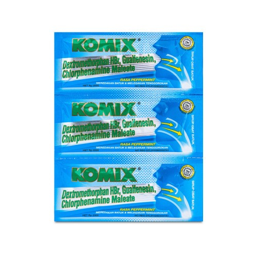 Komix rasa peppermint sachet 7 ml ( meredakan batuk kering )