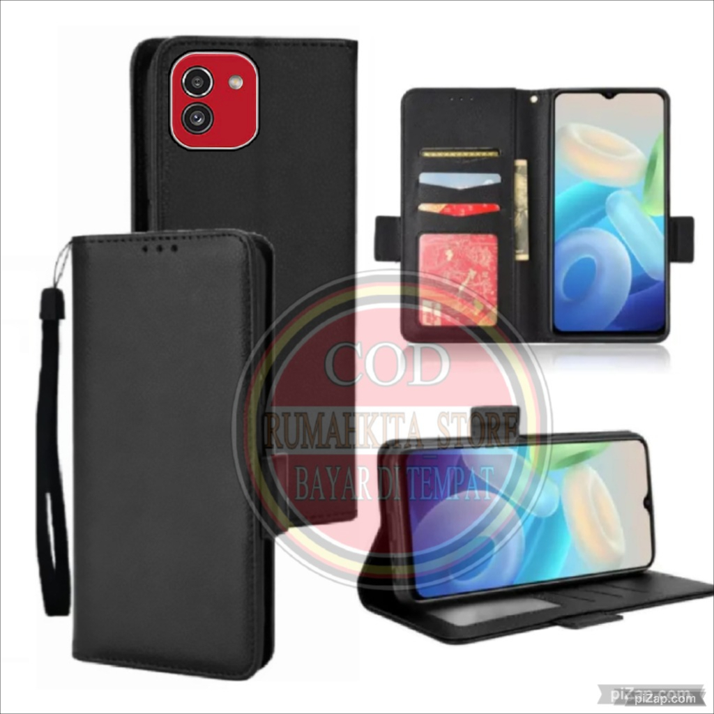 CASE HP SAMSUNG GALAXY A03 - CASING DOMPET-FLIP COVER LEATHER-SARUNG HP