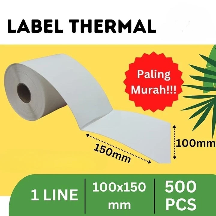 

printer label sticker kertas thermal 100x150 500pcs