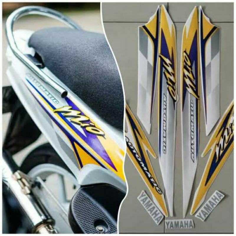 Striping Mio 2004 Putih Stiker lis Decal Body Standar Ori Yamaha Mio Sporty 2004 Putih