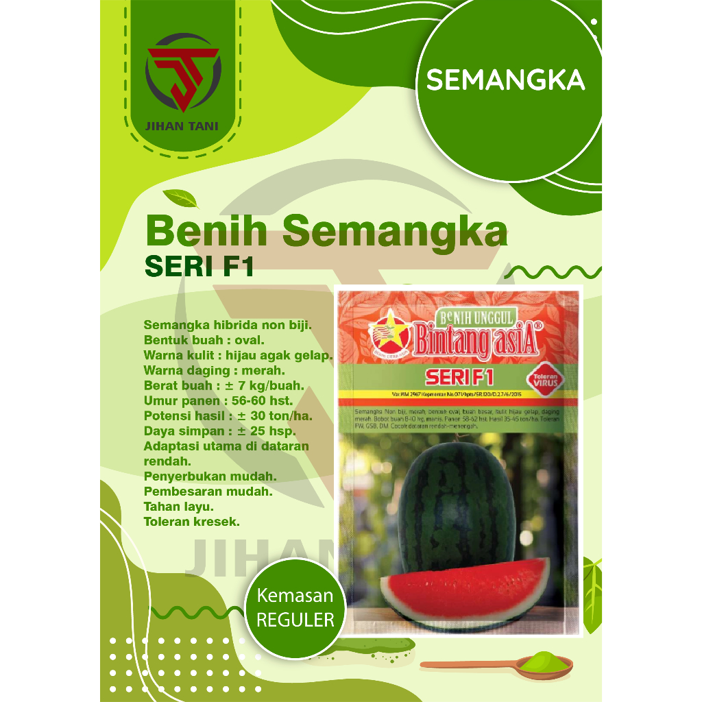 Benih Semangka Non Biji SERI F1 20 Gram Bintang Asia