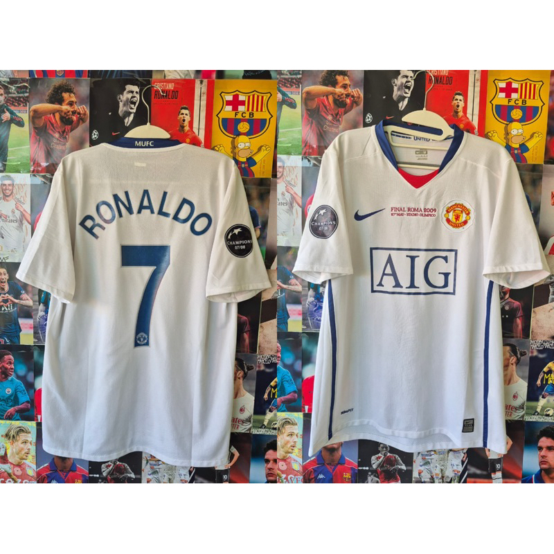 JERSEY ORIGINAL MAN UNITED MU AWAY 2008/2009 FINAL UCL ROMA RONALDO