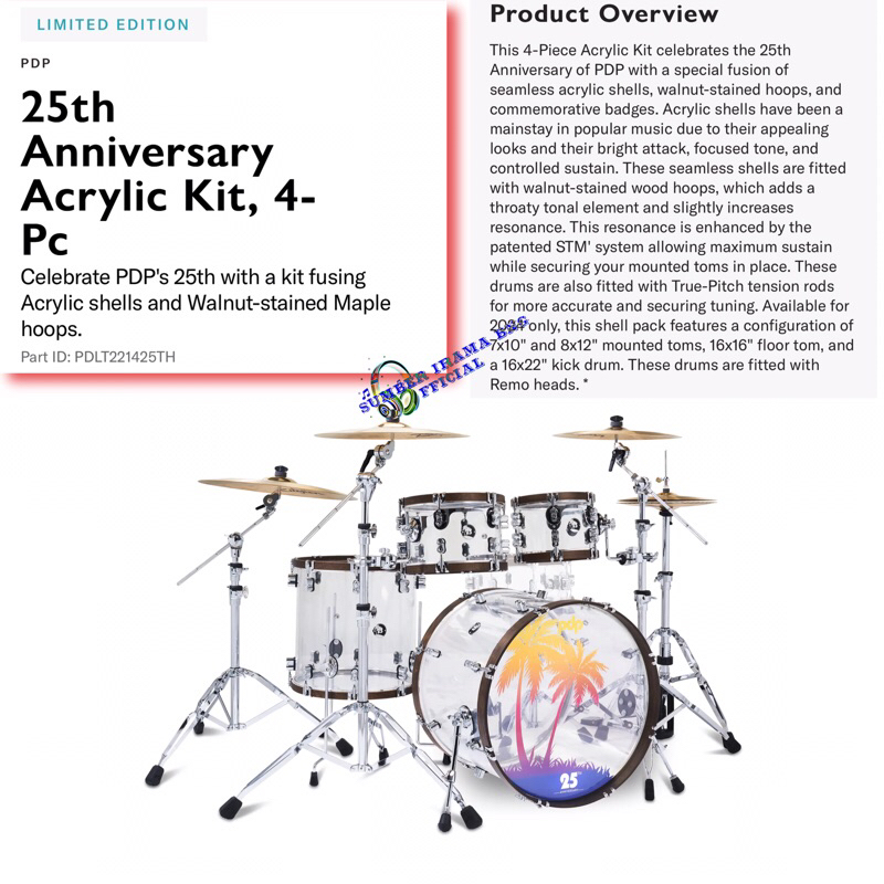 PDP PDLT221425TH - PDP 25th ANNIVERSARY KIT DRUM 4PC