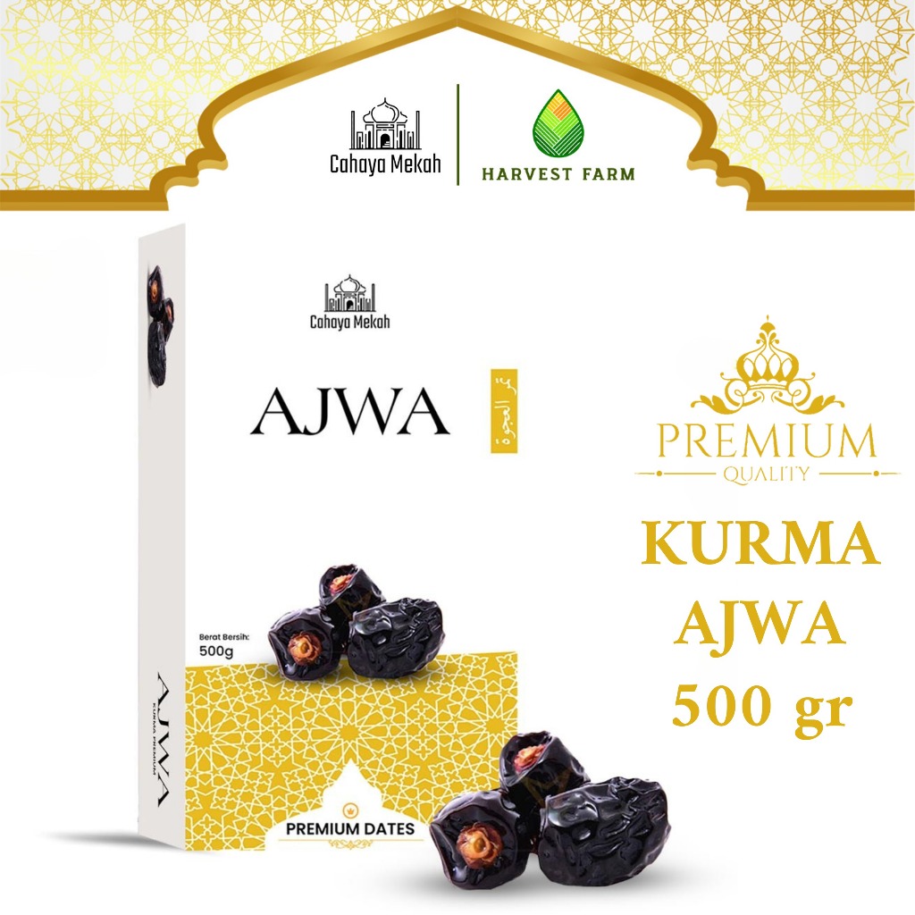 

Cahaya Mekah Kurma Ajwa Box 500gr Kurma Nabi Dates Ajwa
