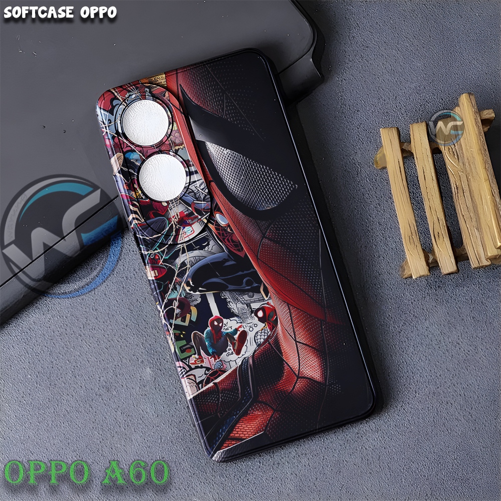 W26 SOFTCASE OPPO A60 | TERBARU PRO CAMERA BAHAN HALUS LENTUR MOTIF SPIDERMAN