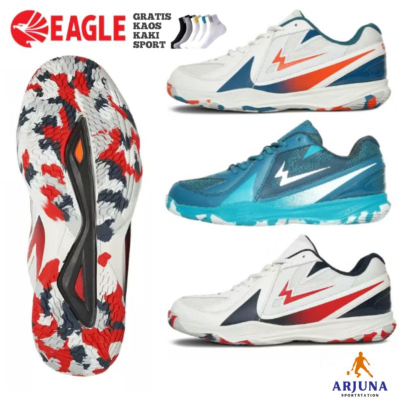 EAGLE MIRAGE badminton shoes-sepatu badminton 100%original eagle#FREE KAOS KAKI SPORT#